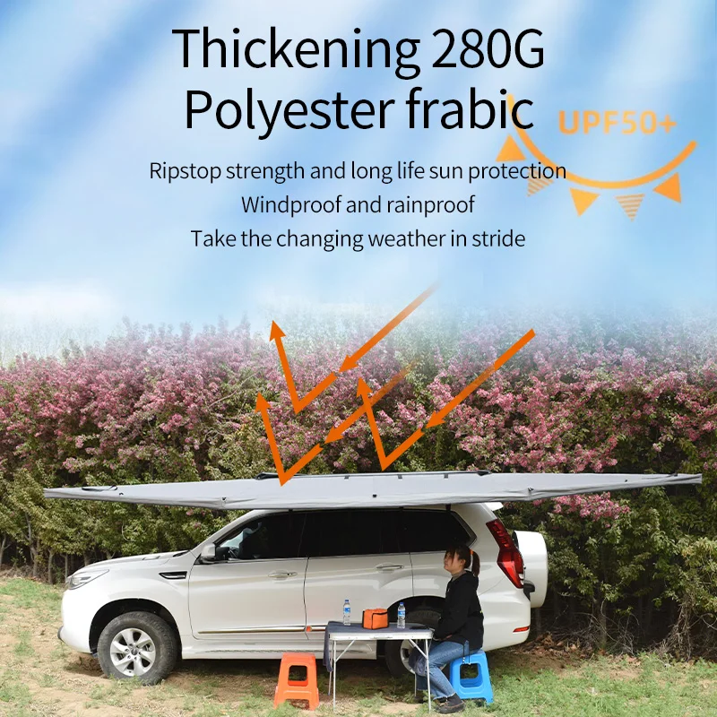 خيمة عرض جناح الخفافيش بزاوية 180 درجة، مظلة جانبية قائمة بذاتها للسفر ورحلة الطريق والتخييم #2