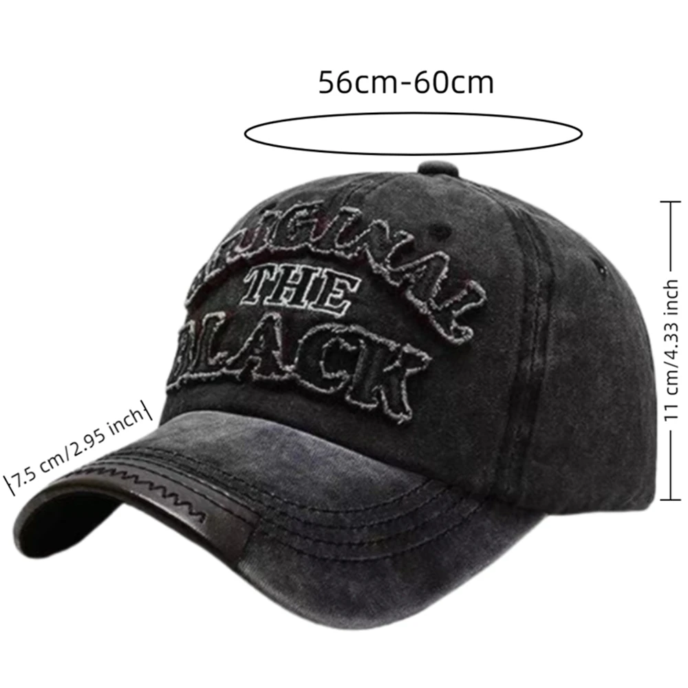 Unisex Vintage Baseball Cap Washed Cotton Hats For Men Women Casual BLACK Letter Embroidery Cap Outdoor Sports Cap