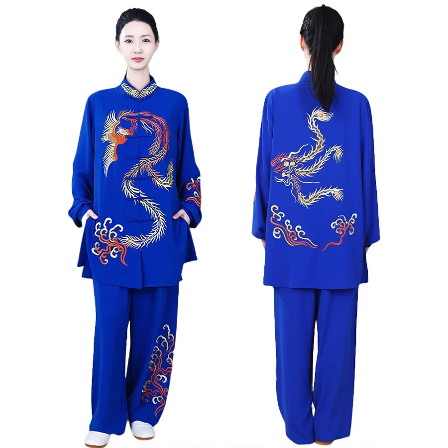 USHINE Chinese TaiChi Uniform Traditional Wushu Kungfu Suit Dragon Embroidery Martial Arts Wing Chun Training Morning Exercise - Image 3