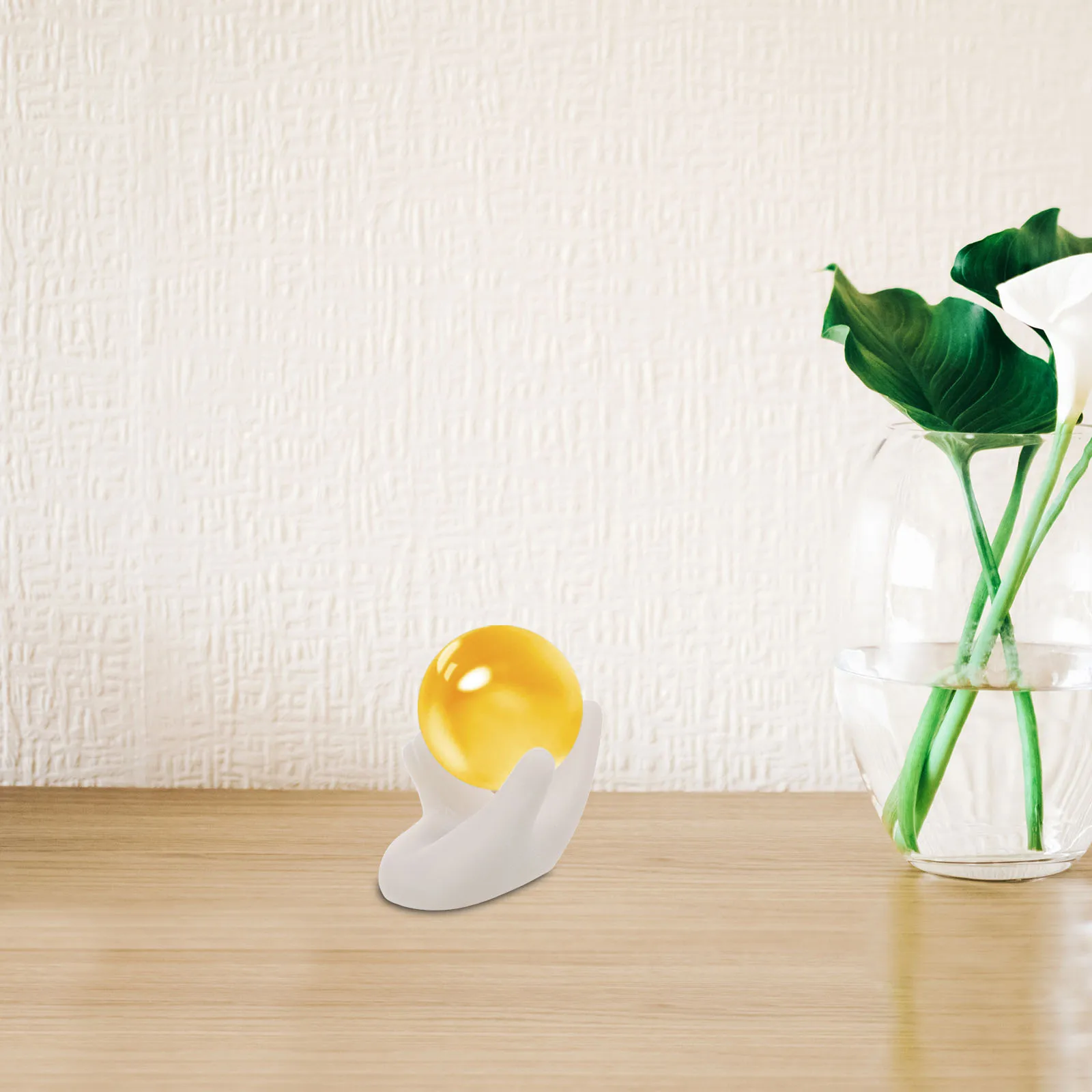 

Crystal Ball Display Stand 2.5-6Cm Hand Shaped Sphere Ball Display Holder Holder For Home Office Decor White
