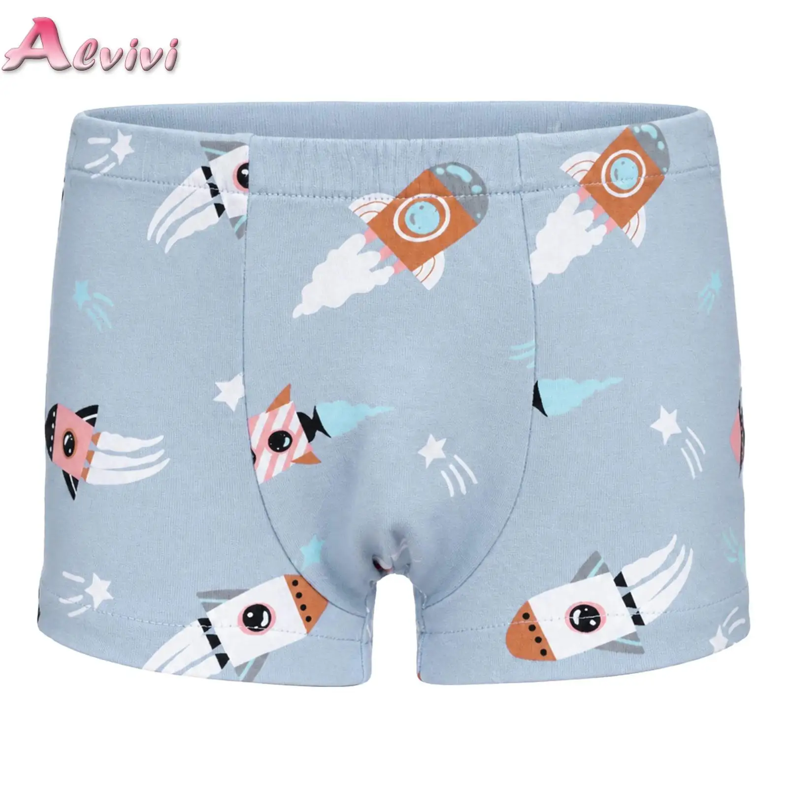 Kids Boys Cute Printed Shorts Full-open Hook-and-loop Fastener Elastic Waistband Underpants Postoperative Care Underwear