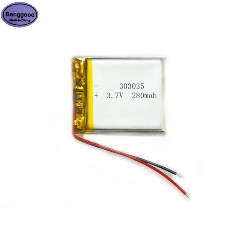 5pcs/Lot 3.7V 280mAh 303035 033035 Lipo Polymer Lithium Rechargeable Li-ion Battery Cells For Voice Recorder Pen MP3 MP4