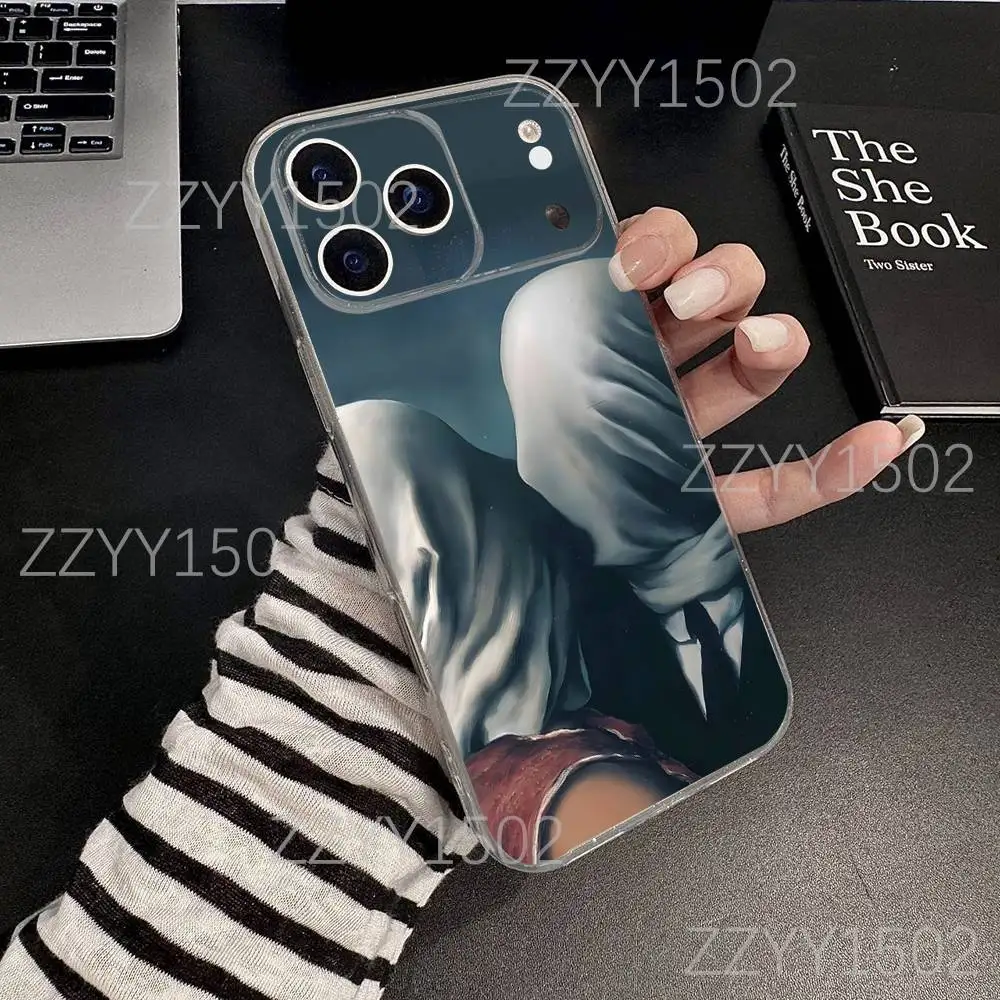 R-rené magritte arte para iphone 17,16,15,14,13,12,11 pro, max, plus, x,xs, xr, se4, e mini transparente macio moda impressão caso de telefone