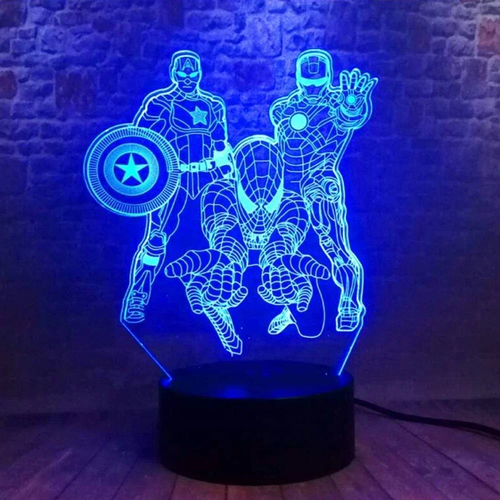 Hot 2024 Spiderman VS venom 7/16 Colors Touch Remote Control LED Night Lamp Touch Table Lamp Ornaments Kids Toys Gifts