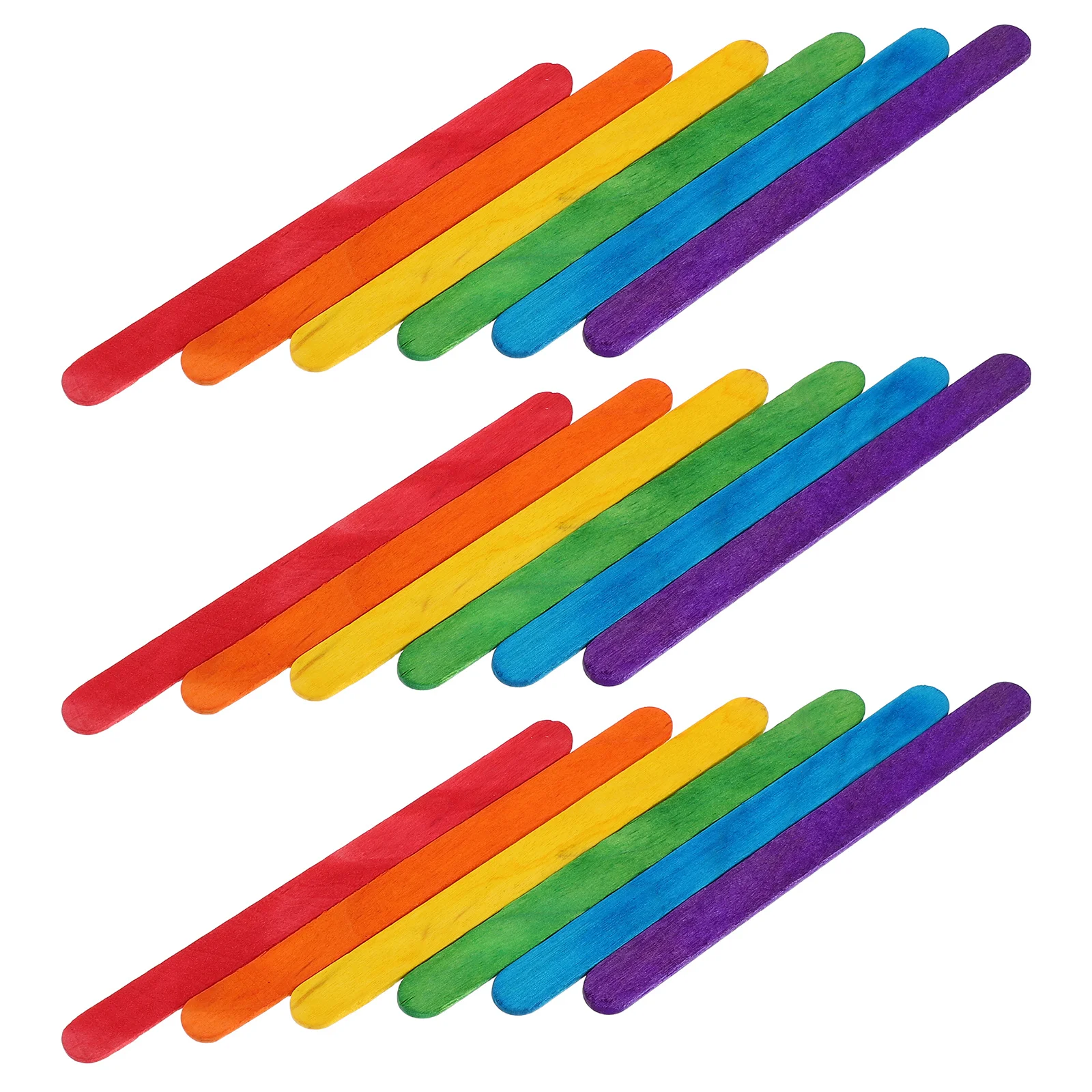 

500Pcs Colored Wood Craft Sticks 114x10x2mm Popsicle Flat Rods for DIY Dessert Cakes Classroom Art Supplies Colored Craft Sticks