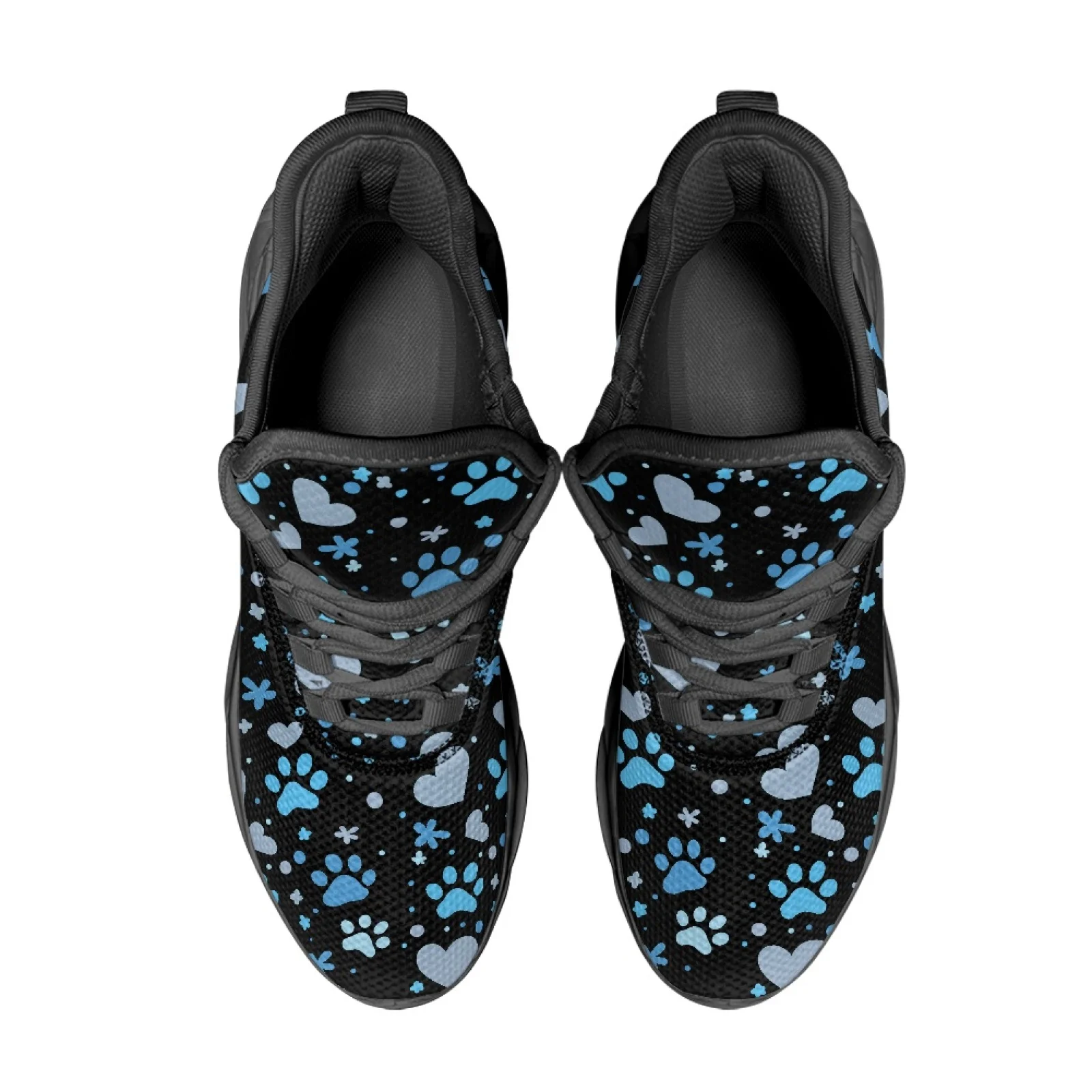 PENSTROLL Blue Paw Print Heart Casual Running Shoes for Men Mesh & EVA Men's Trail Running Shoes Men’s Blade Sneakers