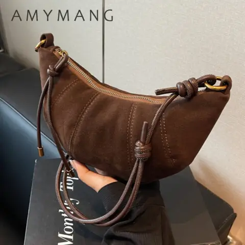 레트로 작은 가방 벨벳 소재 지퍼 2025 고품질 어깨 Crossbody 가방 솔리드 컬러 간단한 부드러운 서양식 핸드백