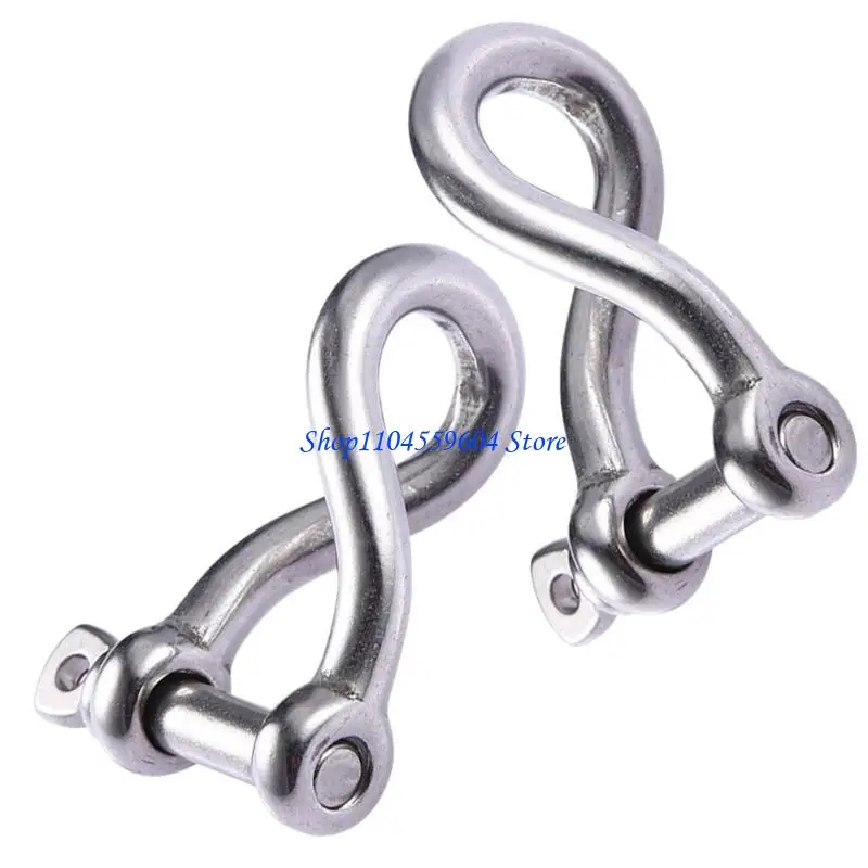 

12QM 2Pcs Heavy Duty Shackle Stainless Twist Shackle Twisted Shackle Screw Pin