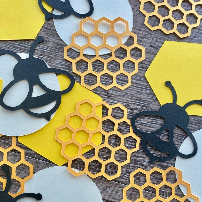 100Pcs Party Themed Decoration Bees And Honeycomb Confetti Holiday Birthday Party Wedding Table Throwing Confetti DIY Desktop