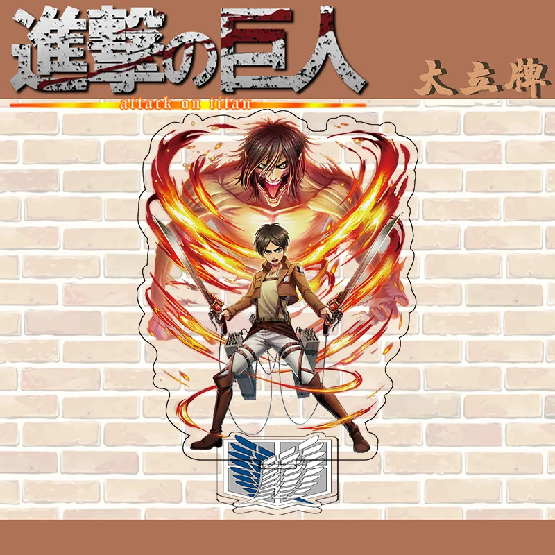 Attack On Titan Double Sided Acrylic Stand Model Plate Levi Eren Mikasa Figure Display Desk Ornaments Accessories Friends Gift view 4