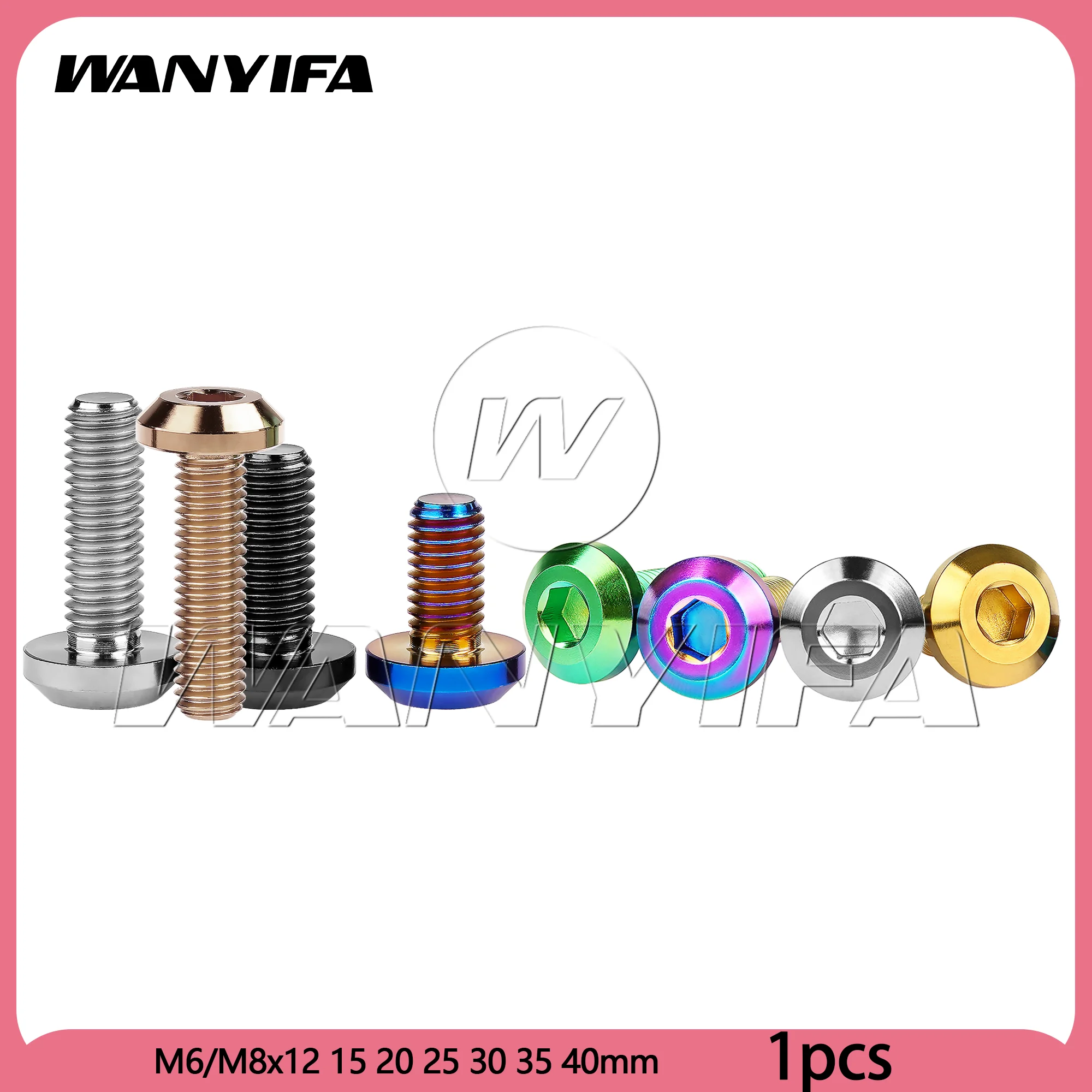

Wanyifa Titanium Bolt M6/M8x12 15 20 25 30 35 40mm Thick Umbrella Hexagon Head Screws For Bicycle And Motorcycle Disc