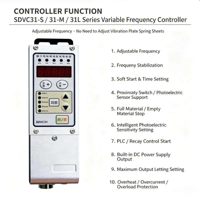 SDVC31 Digital Variable Frequency Vibratory Feeder Controller SDVC31-S, SDVC31-M, SDVC31-L Speed Regulator For Linear Vibrator