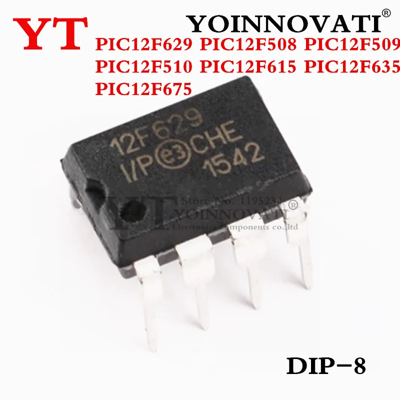 5Pcs New PIC12F629-I/P PIC12F629 12F629 PIC12F508 PIC12F509 PIC12F510 PIC12F615 PIC12F635 PIC12F675 -I/P -8 IC
