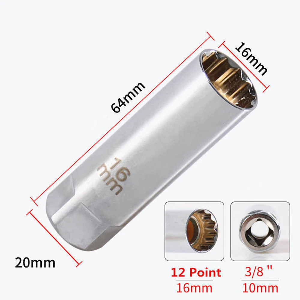 14mm/16mm Car Spark Plug Socket Universal Magnetic Spark Plug Wrench Spark Plug Removal Auto Repair Tool Practical Accessories