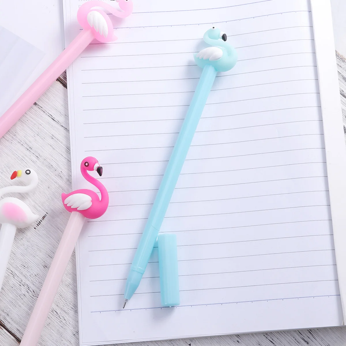 

12pcs Flamingo Neutral Pen Black Pens Smooth Writing Student Stationery School Office Supplies Kids Gifts