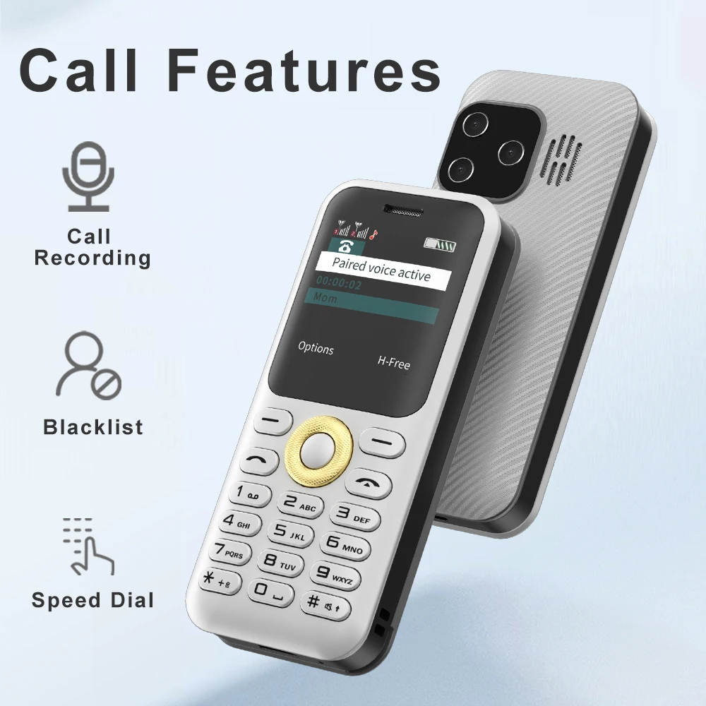 SERVO Dual SIM Small Mobile Phone Bluetooth Dialer MP4 Player Speed Dial Magic Voice Unlocked Super Mini Feature Cellular Phones