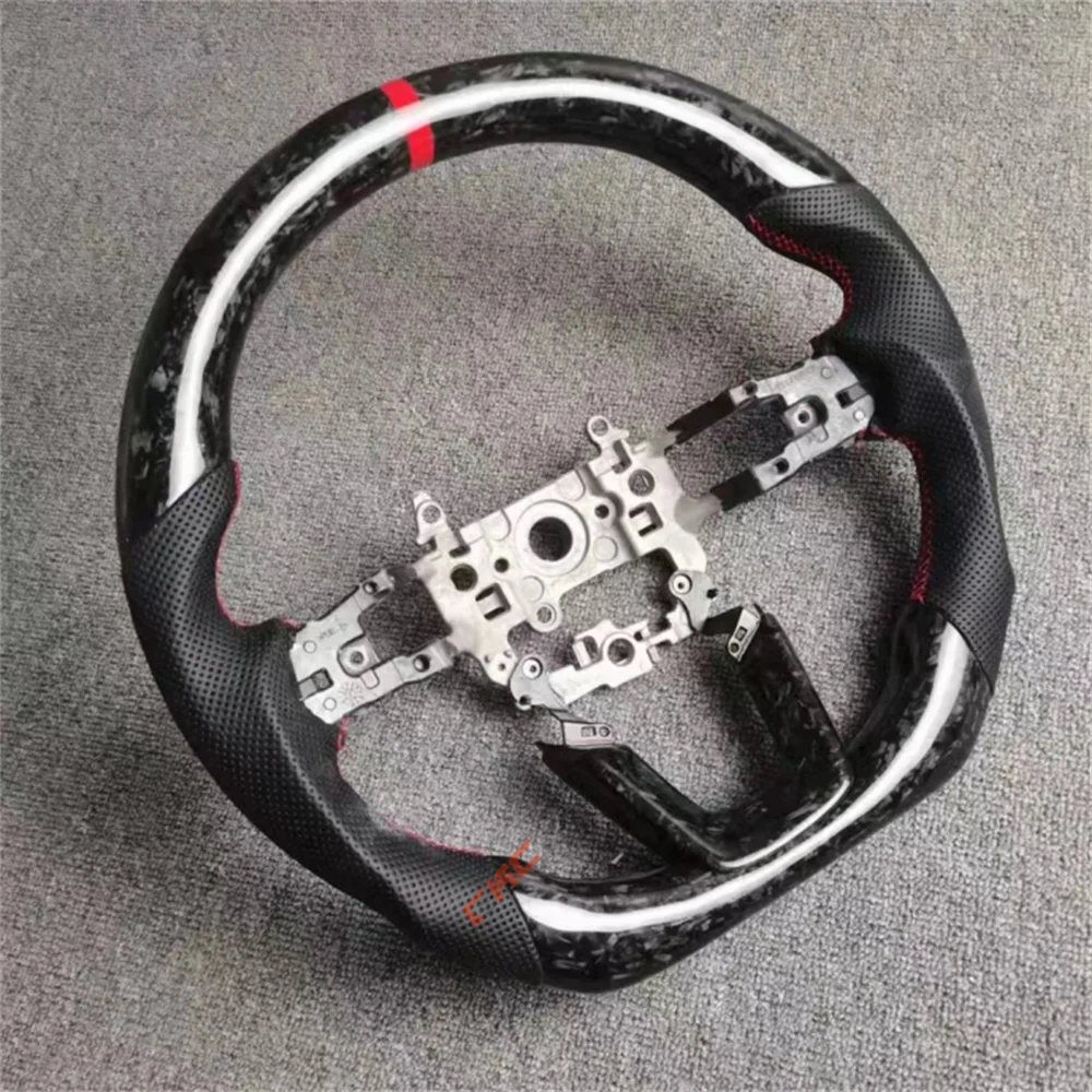 

Customized black Forged Carbon Fiber Perforated Leather steering wheel For HONDA civic 11th 2021 2022 2023 2024