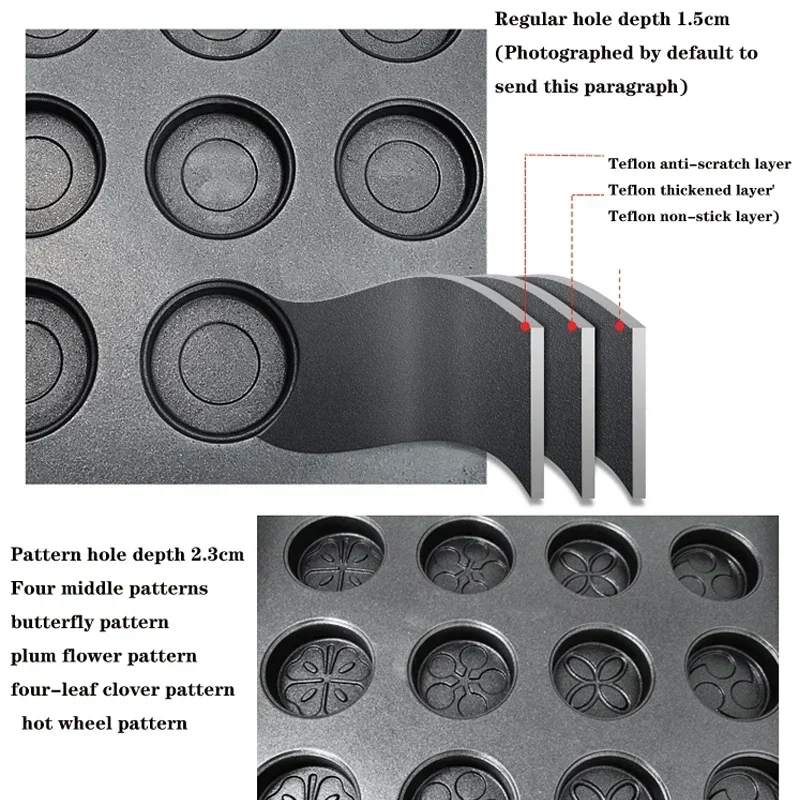 Macchina per torte con ruota elettrica 220v Stalla commerciale Gas Taiwan Torta di fagioli rossi Macchina per snack elettrotermica a 32 fori Uova Carne Hamburger