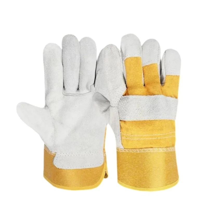 

F68B Heavy Duty Safety Work Gloves for Yard Construction Mechanic Leather Work Gloves