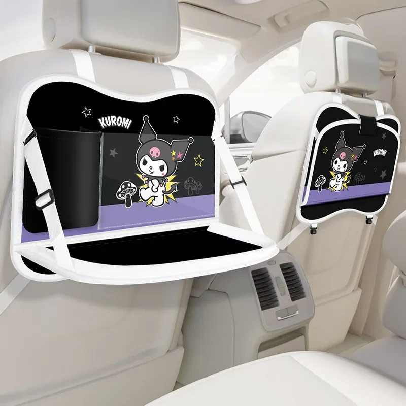 Sanrio Kawaii Hello Kitty Car Seat Back Storage Bag My Melody Kuromi Anime Cartoon Exquisite Foldable Dining Table Garbage Bags