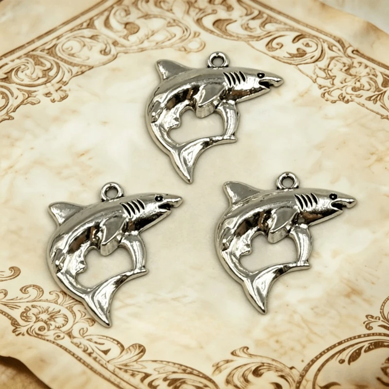 180 Stück antiksilberfarbene Delfin-Anhänger, 24 x 23 x 4 mm, A4424, für die Herstellung von Halsketten, Armbändern, Ohrringen und Schmuck – Detail 1