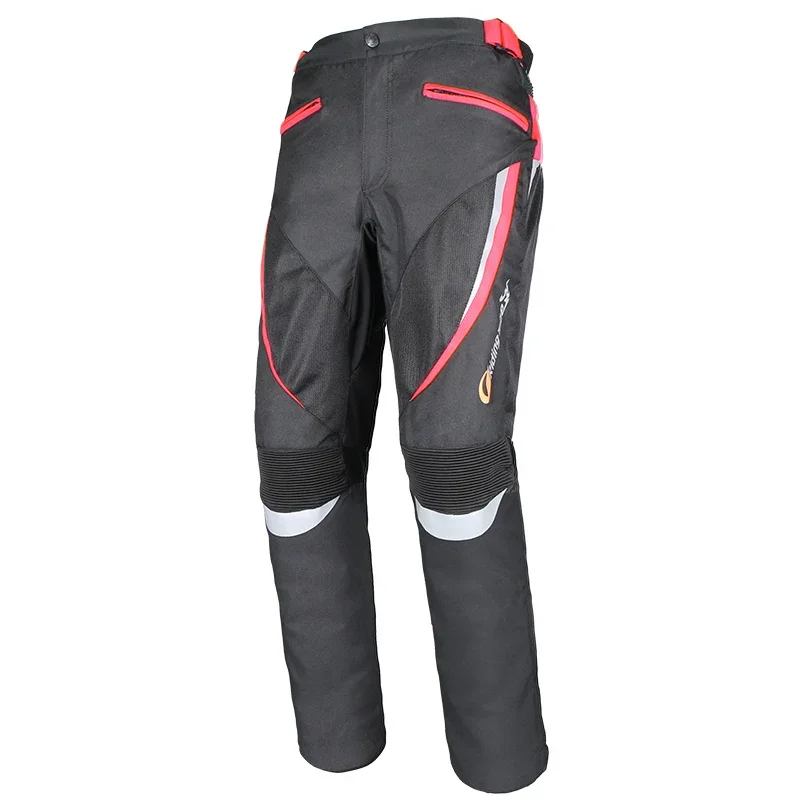 

New Red Women Motorcycle Pants Slim Fit Style Riding Trousers Breathable Racing Pants with Protective Gear and Waterproof Liner