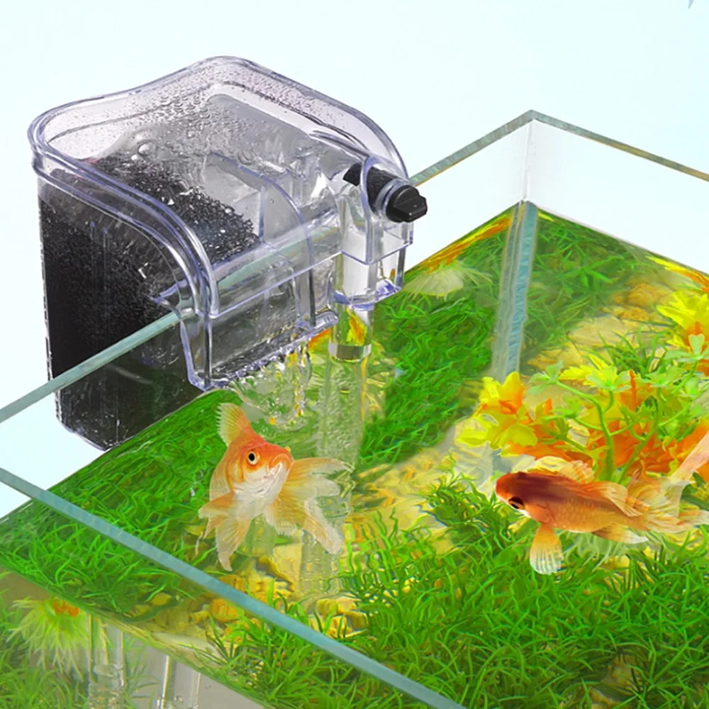FILTRO COLGANTE PRO Aquarium Hang On Filter UltraSilencioso 3 Capas Espuma para 30-80L Tanque 250L/H 25W