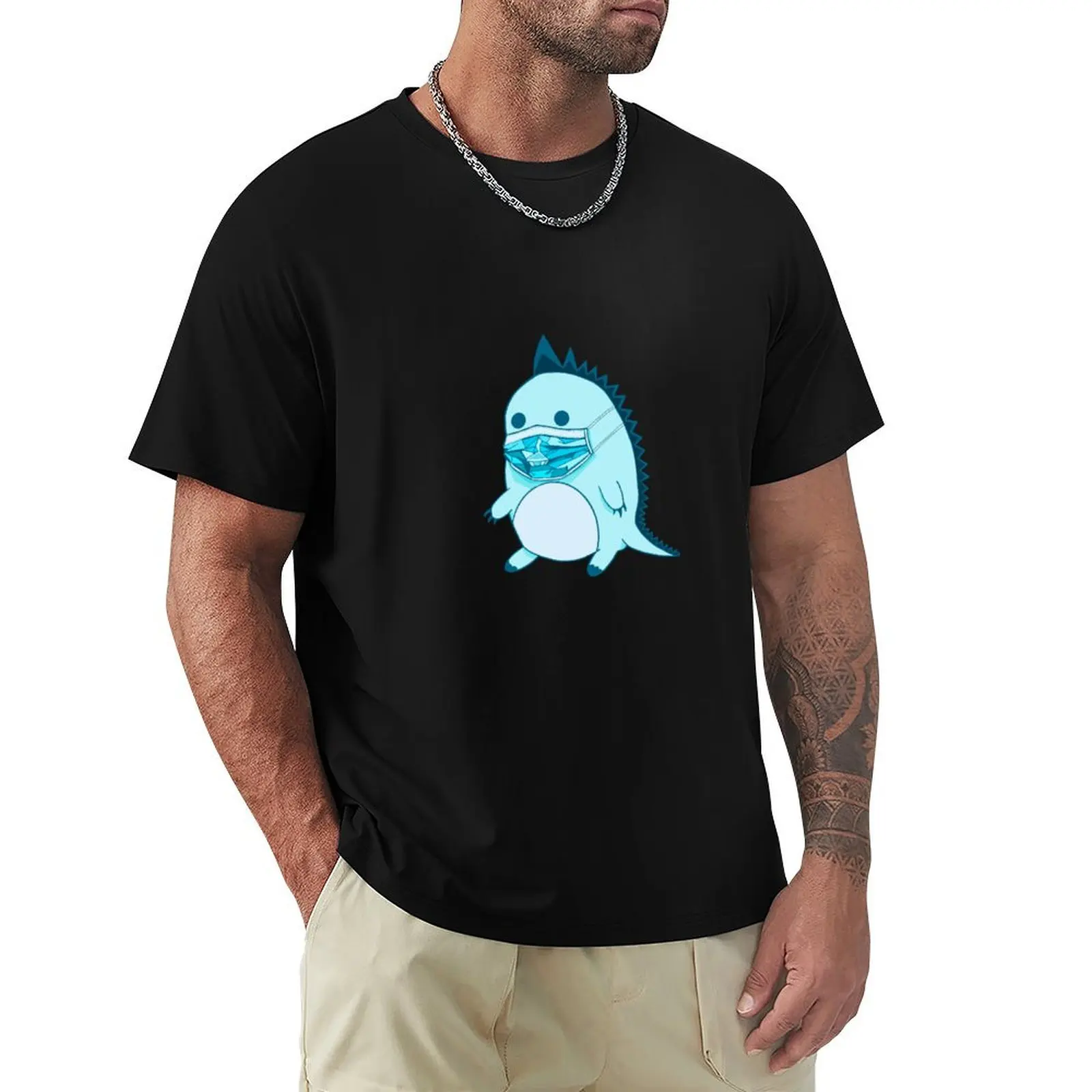 

Dinosaur Wearing a Mask T-Shirt shirts graphic tees shirts graphic anime mens graphic t-shirts hip hop