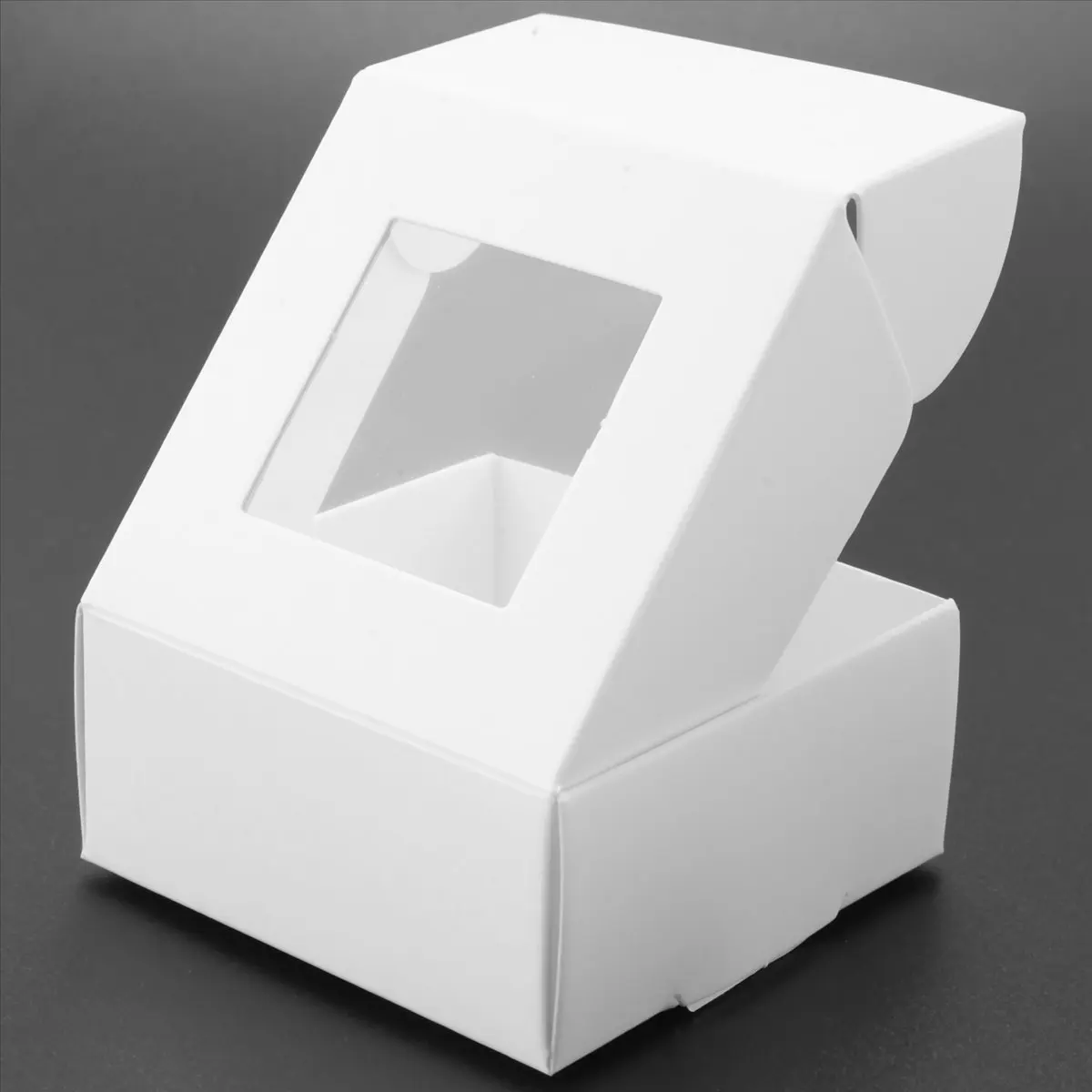 AA83 50 Pieces Mini Paper Box with Window Present Packaging Box Treat Box for Homemade Soap Treat Bakery Candy (White)
