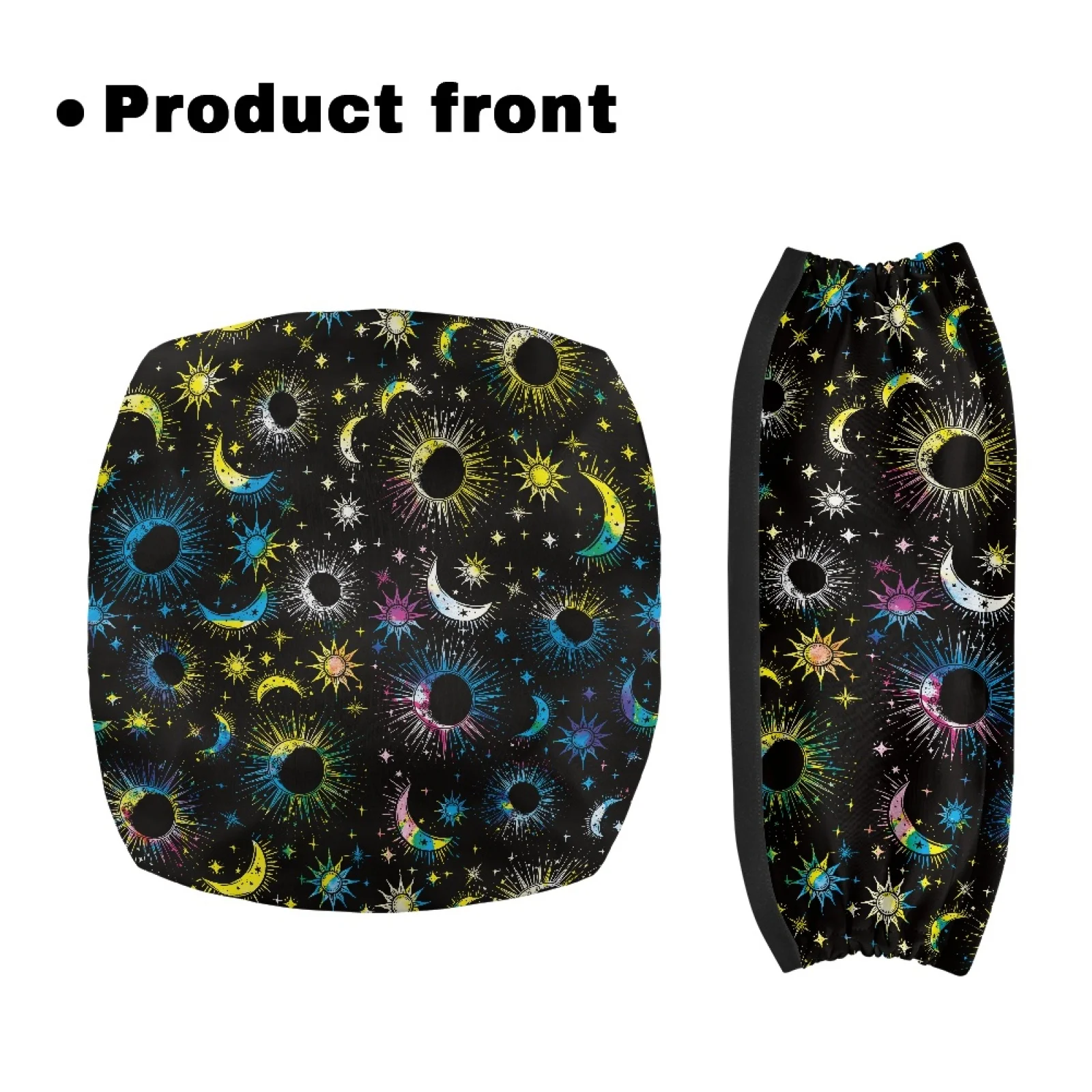 Coloranimal Starry Sky Theme 2 Pcs Walker Seat Cushion Polyester Fabric Rollator Walker Seat Back Cover for Friends