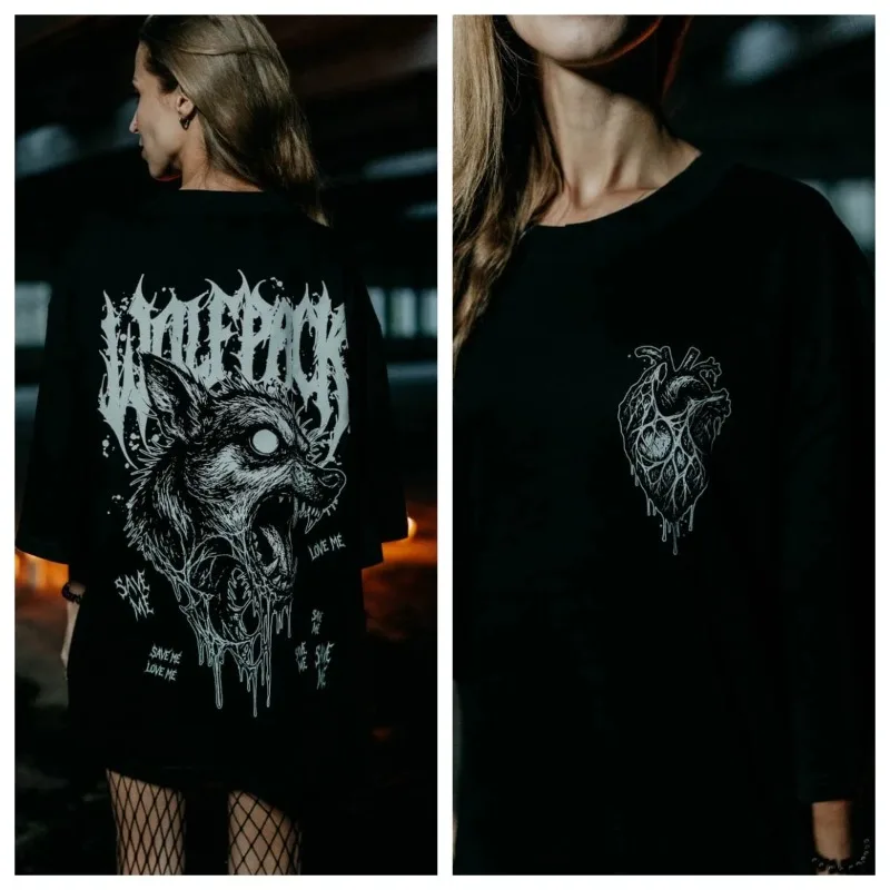 2026 ABYSS HOUND OVERSIZED Retro Tattoo Art Style Summer Casual T-Shirt Men's and Women's Luxury Brand  cotton