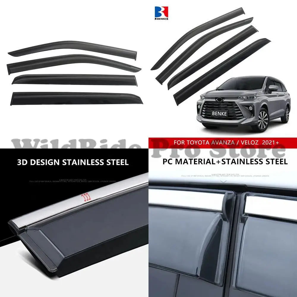 

1 set car window vent visor sunshade wind deflector rain shield weather protection accessory for Toyota New Avanza Veloz 2021 20