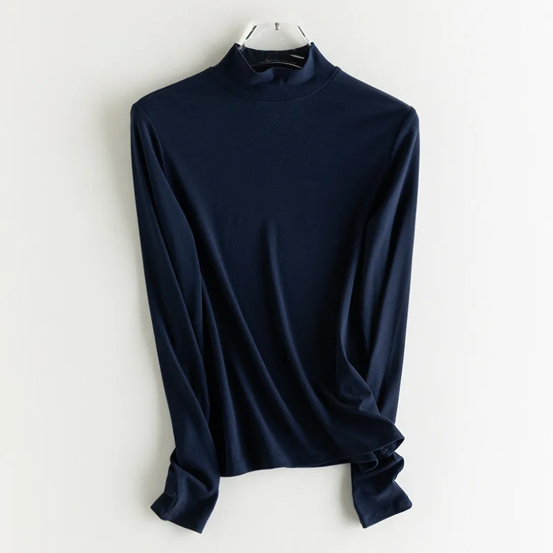 SuyaDream, Damen-T-Shirt, 28 % Wolle, 37 % Baumwolle, lange Ärmel, solides Basic-Thermo-Shirt, Herbst-Winter-Top 2025, Herbst-Winter-Top – Detail 24