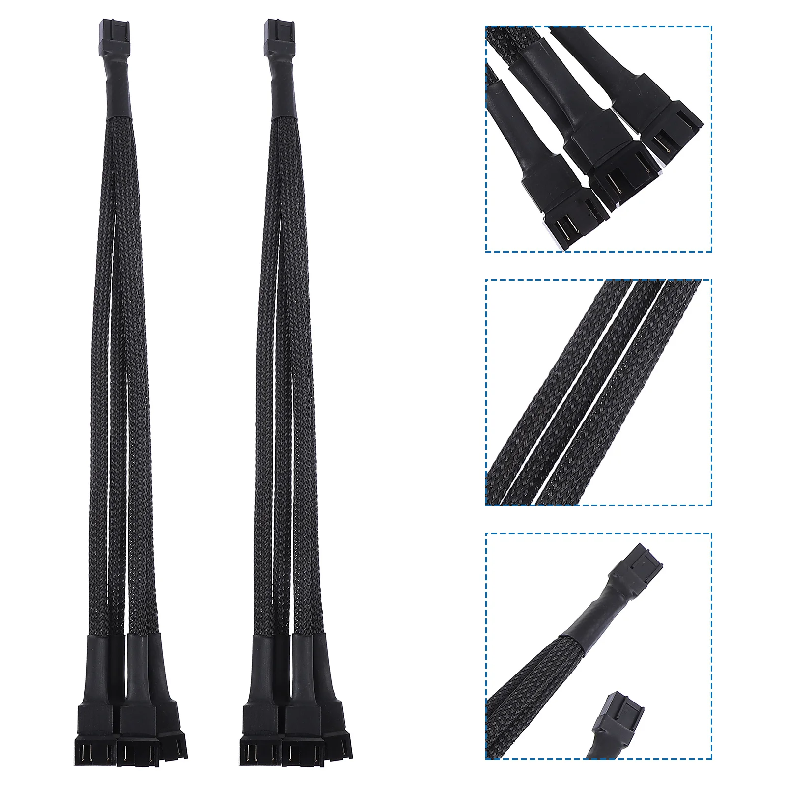 

2Pcs Fan Extension Cable for Computer Case Cooling Fan Splitter Adapter with Anti Aging Tin Coated Wire Converter