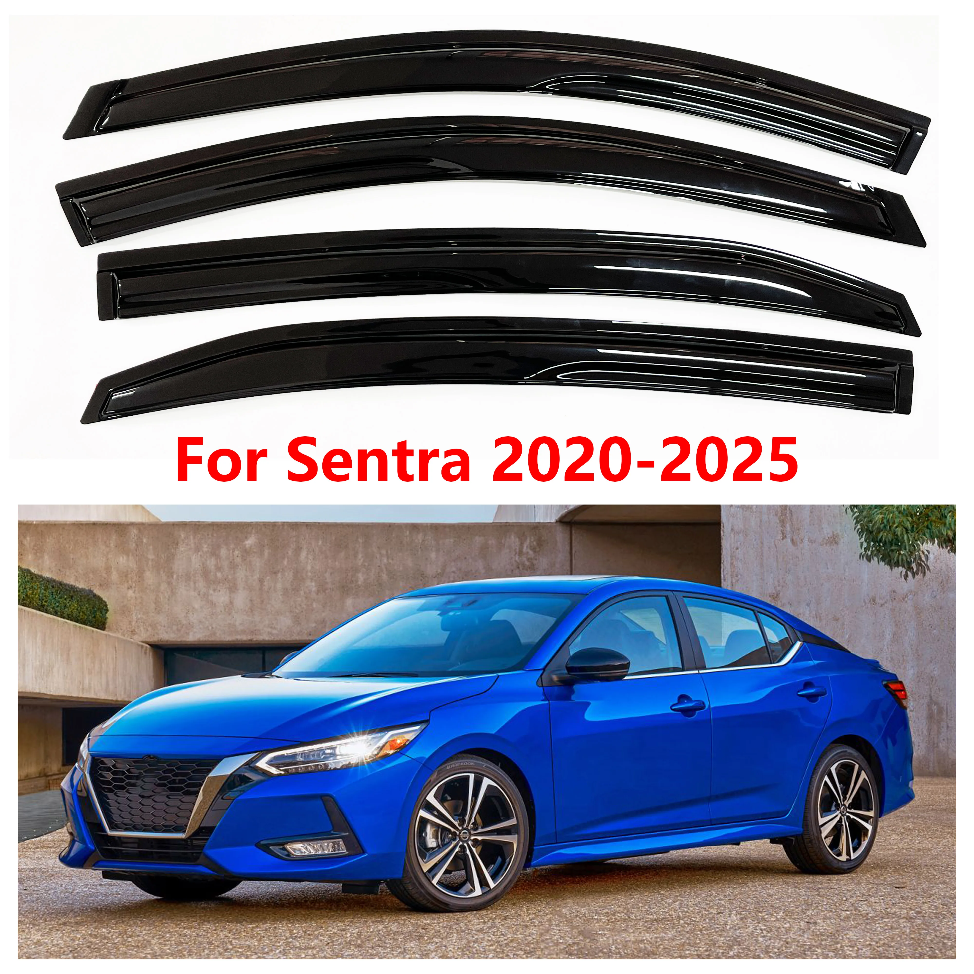 

4шт новейшей модели солнцезащитного козырька на окно автомобиля для Sentra 2020-2025, оконный козырек от дождя, оконные козырьки от дождя