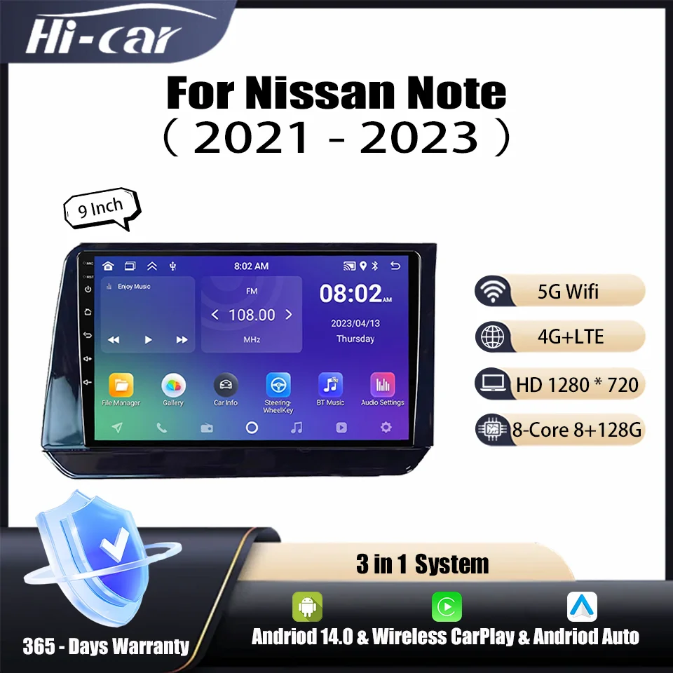 

2 Din Car Radio for Nissan Note 2021 2022 2023 Android 14 Android Auto Autoradio Wireless Carplay Radio Navi Host Unit Stereo