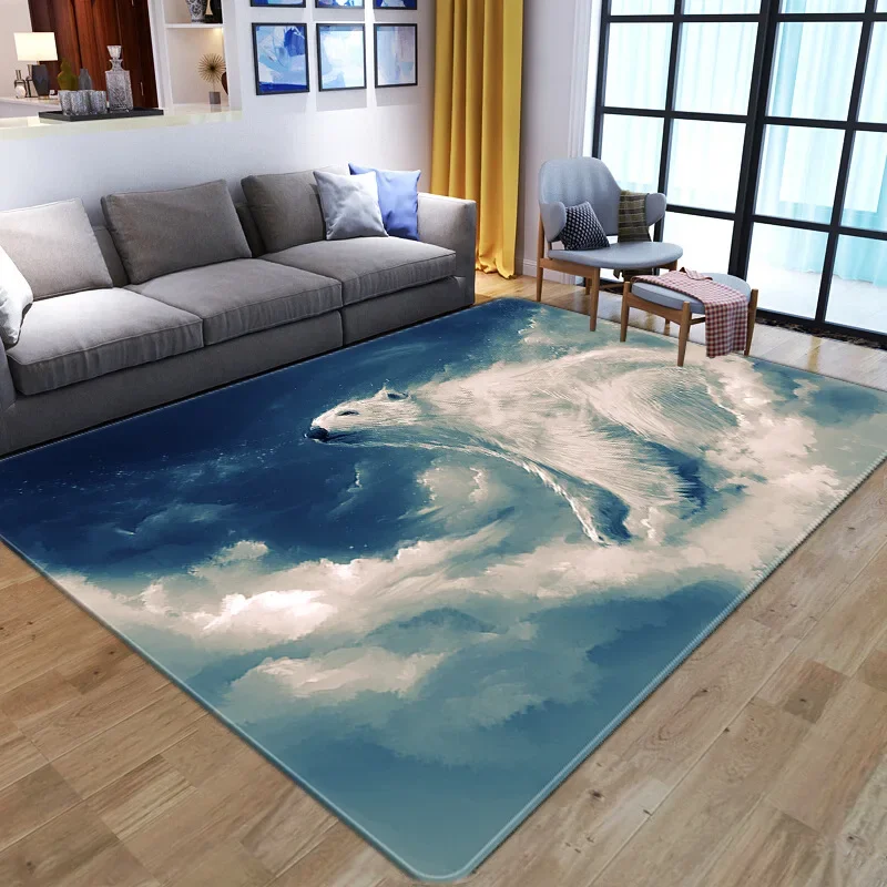 Lion Floor Mat for Kids Room, Tiger Area Rugs for Living Room, Sofa, Bedroom, Bedside Carpet