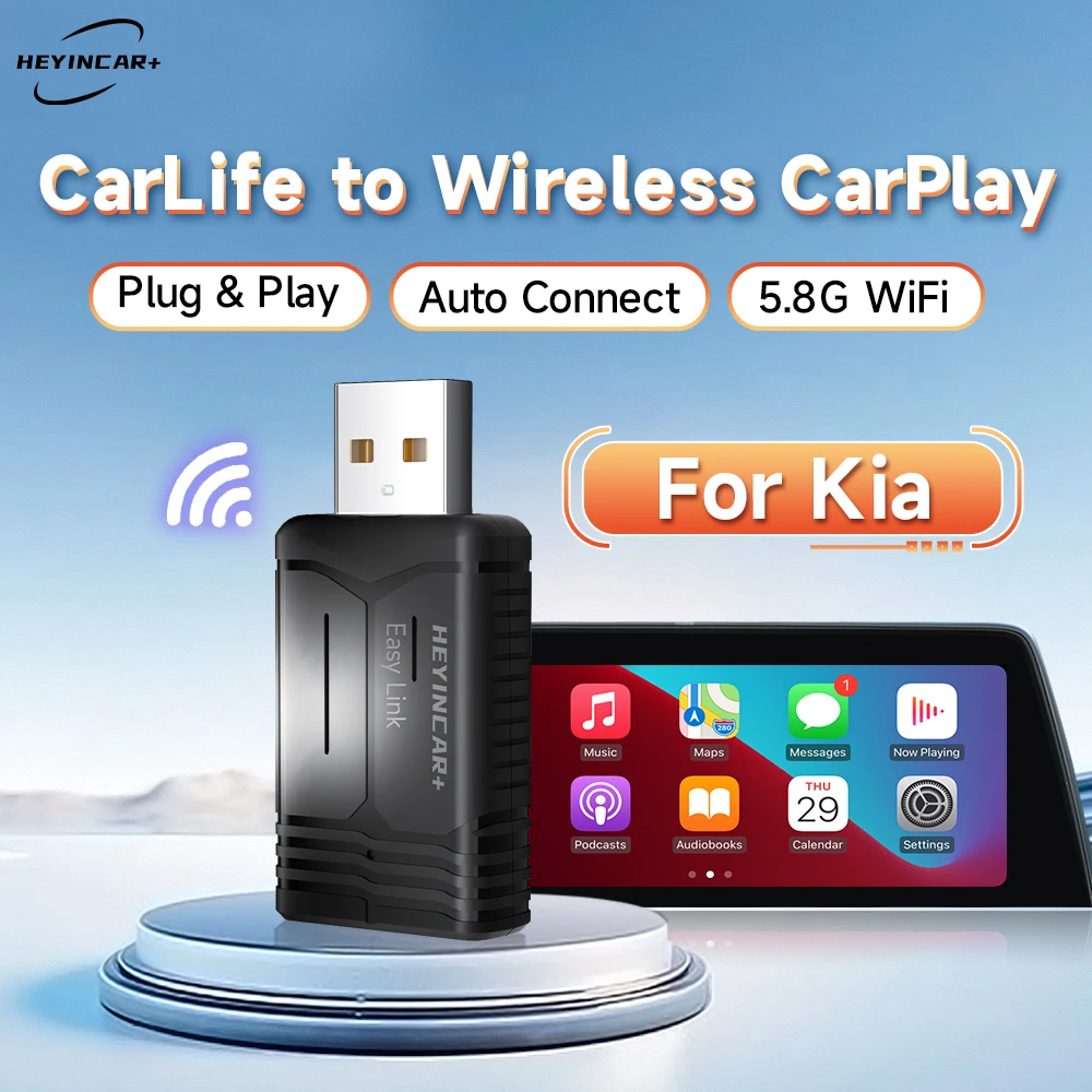 New HEYINCAR Baidu Carlife to Wireless Carplay Box For Kia K3 K5 Sportage Seltos KX3 KX5 China Made KIA cars Yandex  navigation