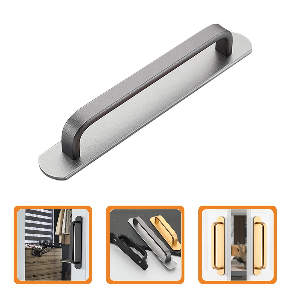 

No Punch Door Aluminum Alloy Sliding Door Handle For Wardrobe Cabinet Cupboard Closet Pull Handle Hardware