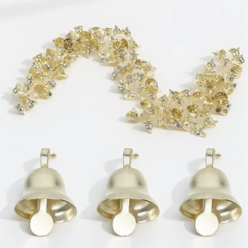 

100 pcs Golden Mini Bells Pendants Christmas Hanging Decorative Diy Wind Chime Accessories For Tree Party Home Office Hotel