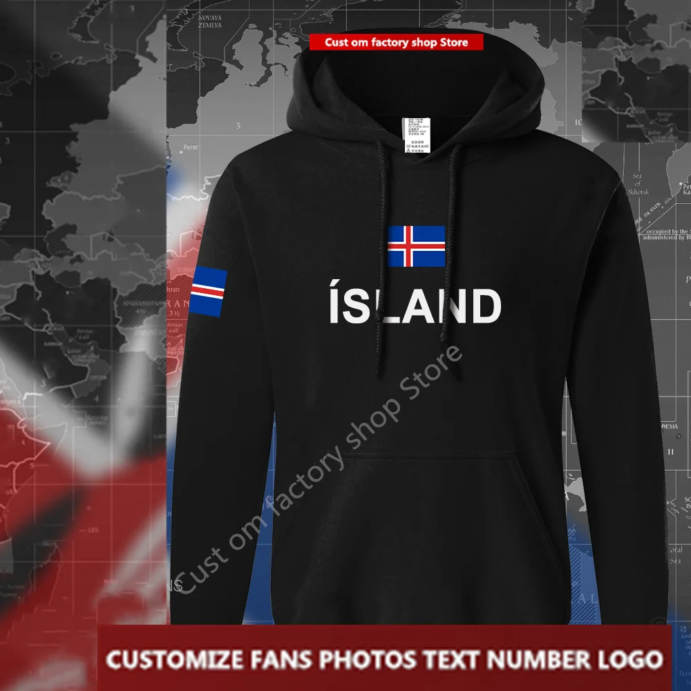 

Lceland Flag ​Hoodie Free Custom Jersey Fans DIY Name Number LOGO Hoodies Men Women Loose Casual Sweatshirt