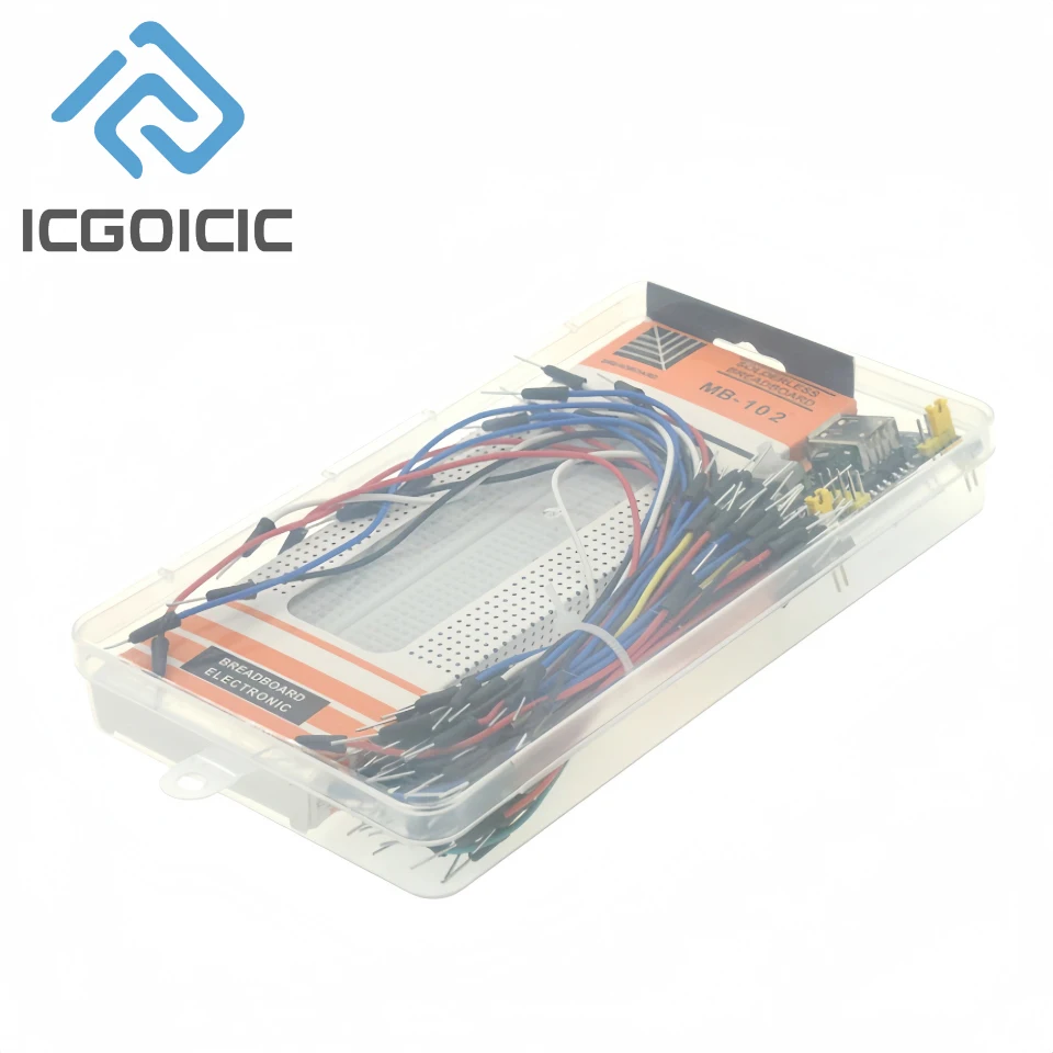 3.3V/5V MB102 Breadboard Power Nodule+MB-102 830 Points Solderless Prototype Bread Board Kit +65 Flexible Jumper Wires