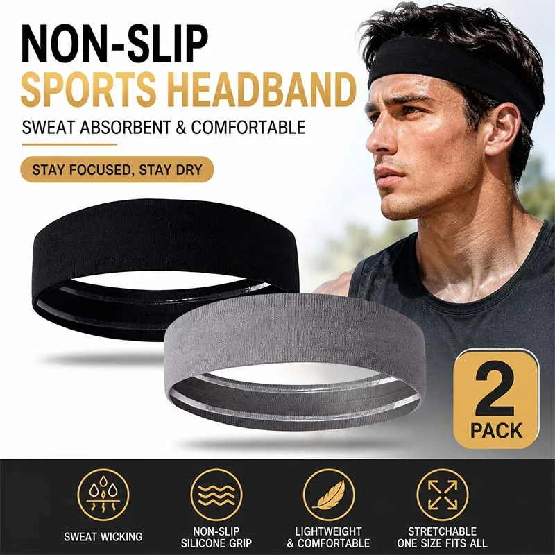 Banda Deportiva para la Cabeza, Antideslizante, para Correr, Absorbe la Humedad, para Yoga, Fitness, Banda para el Cabello