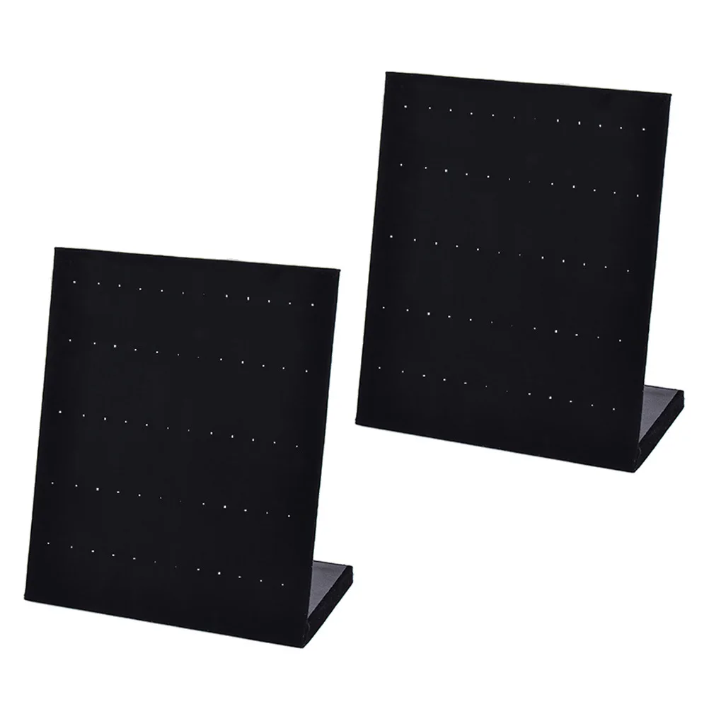 

2Pcs Earring Display Stand L-Shaped 60 Holes Sturdy Jewelry Organizer for Earrings Storage and Show Black Earring Display