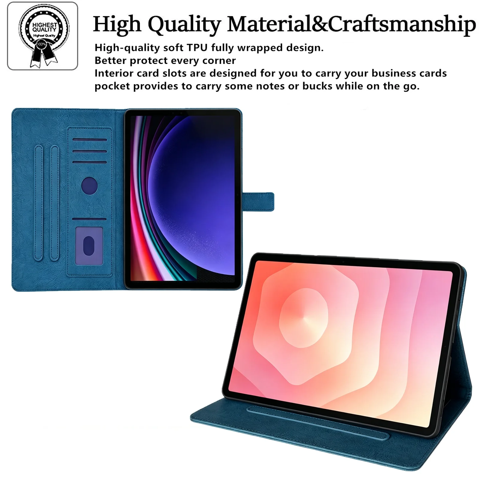 Tablet Case for Amazon Fire HD 10 (2019)  /  (2017)  /  (2015) Embossed Magpie Pattern TPU PU Protective Cover with Card Slots - view 6