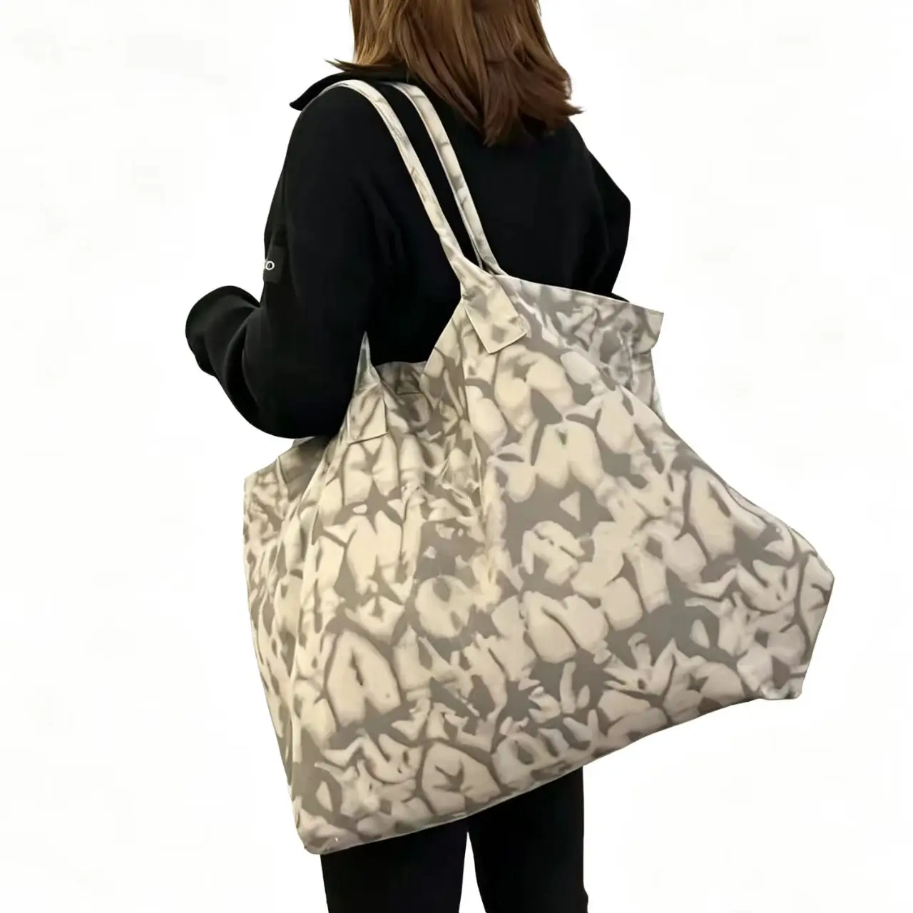 

Yoga Single-Shoulder Canvas Bag for Men and Women, Large-Capacity Shopping Bag, Outdoor Fitness and Commuting Tote Bag