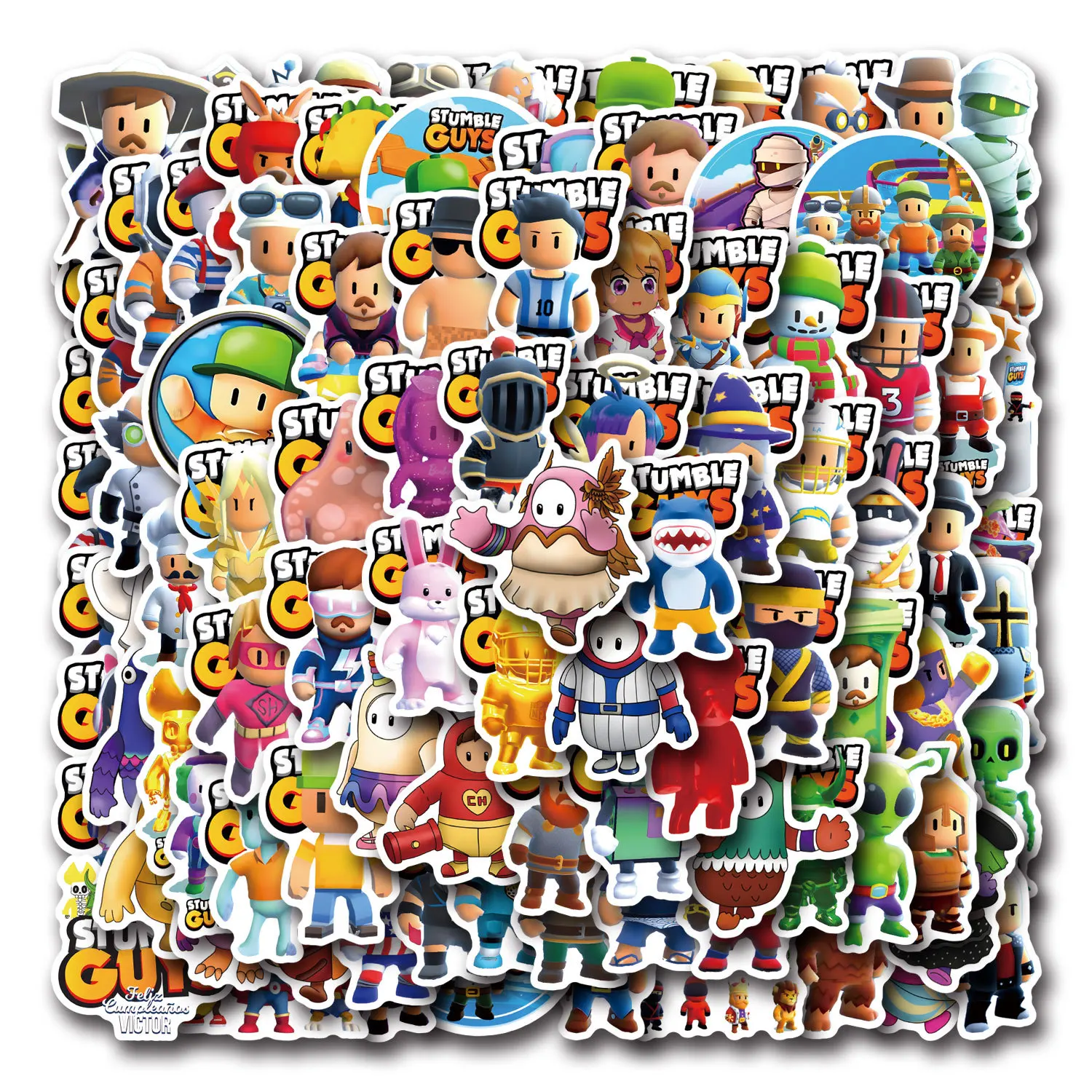 10/55/110PCS Stumble Guy Sticker Cartoon Cute Graffiti Decoration Luggage Phone Guitar Water Cup Scrapbook Waterproof Decal Toy