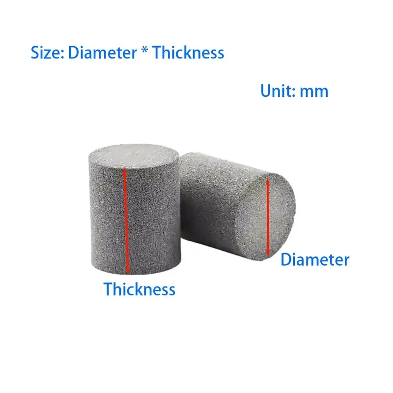 Stainless Steel Powder Sintered Filter Cartridge Metal Cylindrical Filter Plug Thickness 3 4 5 6mm