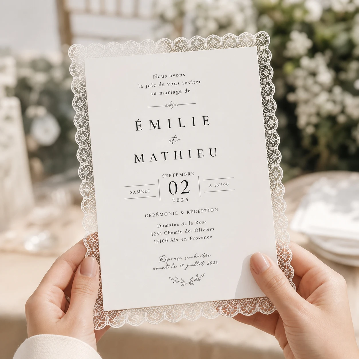 Save The Date Double Sided Handmade Lace Wedding Invitations Editable Personalized Cards For Wedding Party Dinner Ceremony