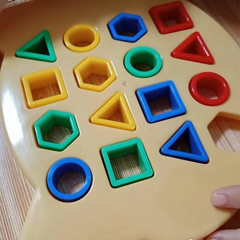 Vorm Kinderen Geometrische Schattige Kleur Beer Bijpassende Puzzel Baby Montessori Educatief Leerspeelgoed Kinderen Interactief Vechtspel